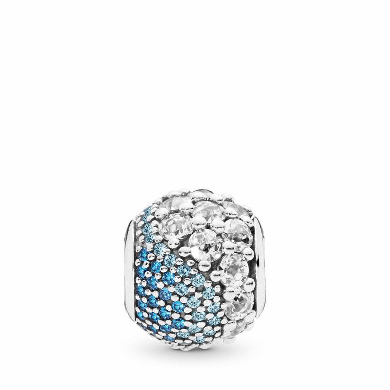 Pandora Blue Enchanted Pavé Charm NZ Sale, Sterling Silver (840675-PSY)